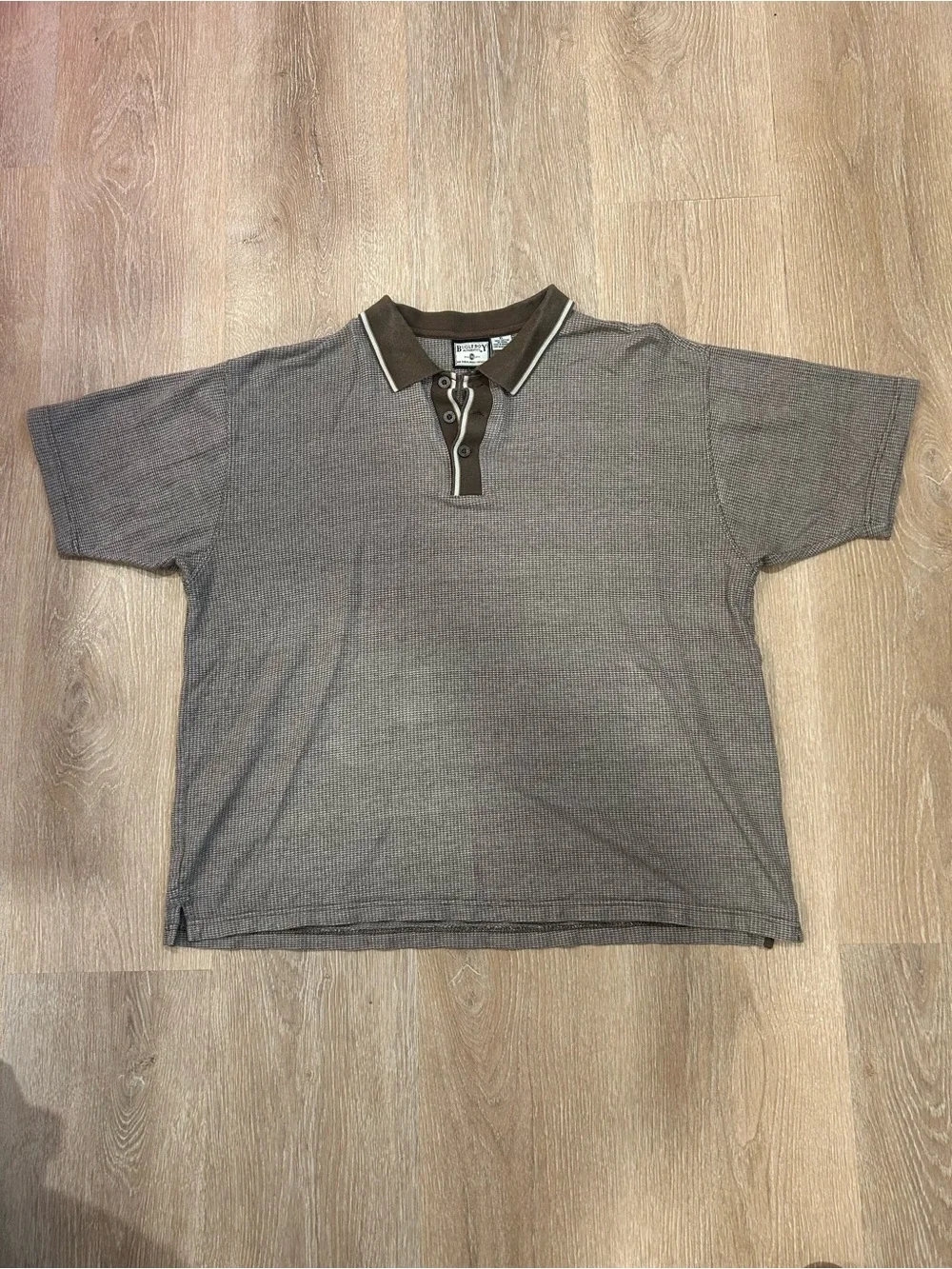 Bugle Boy Brown Short Sleeve Polo with Contrast Collar XL